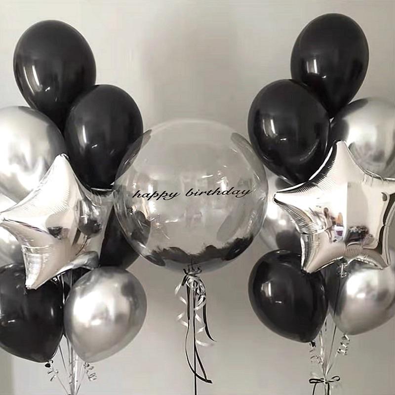 《台灣現貨》黑色系生日佈置 黑色氣球 水鴨藍氣球、派對氣球、氣球佈置 灰色氣球 金色氣球 銀色氣球-細節圖5