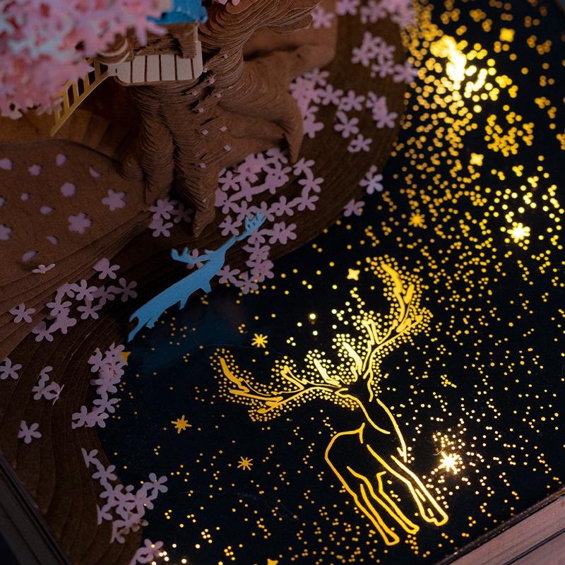 櫻花樹屋 紙條 生日禮物 情人節 禮盒 3D便條紙 交換禮物 魔法城堡 哈利波特紙雕 手撕便籤籤-細節圖4