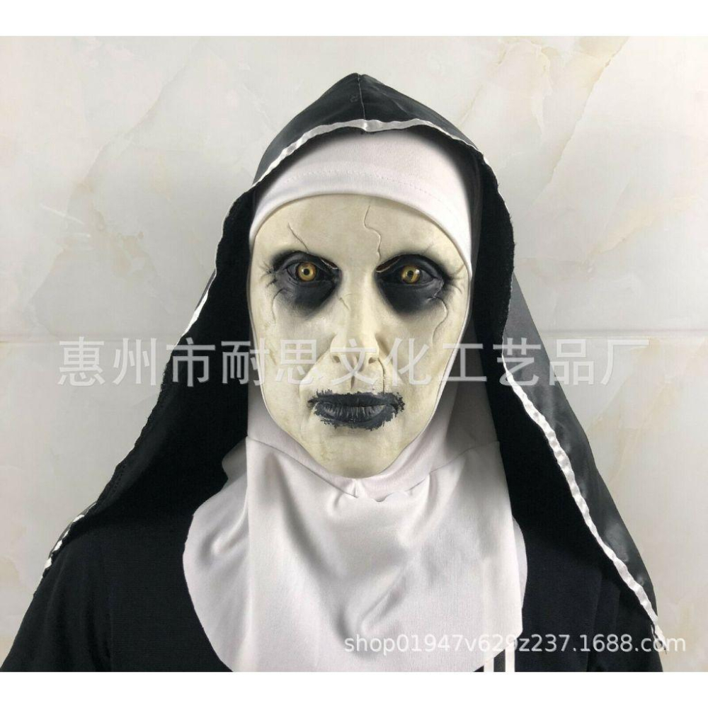 台灣現貨 鬼修女 鬼修女衣服 鬼修女頭套 鬼修女 萬聖節裝扮 萬聖節 裝扮 派對 COS 驚悚道具 服飾-細節圖5
