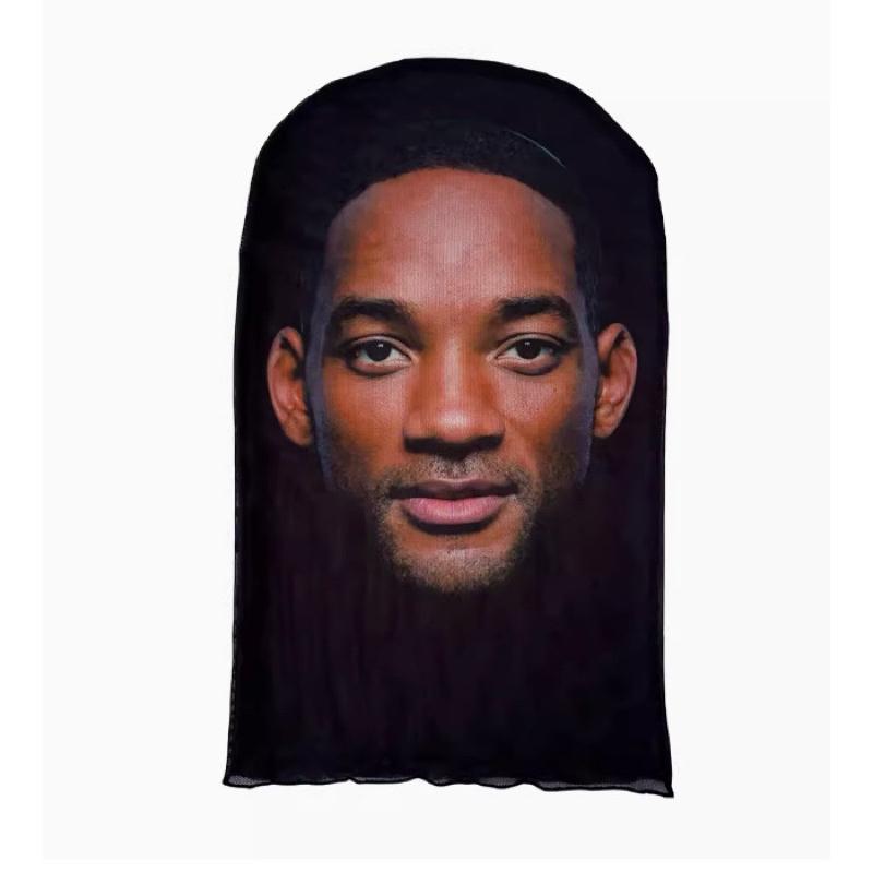 台灣出貨 明星面罩 威爾史密斯 明星臉 頭套 惡搞 黑人臉 科比頭套 詹姆斯 NBA 庫裏直播搞怪麵具搞笑人臉裝扮噁搞球-細節圖8