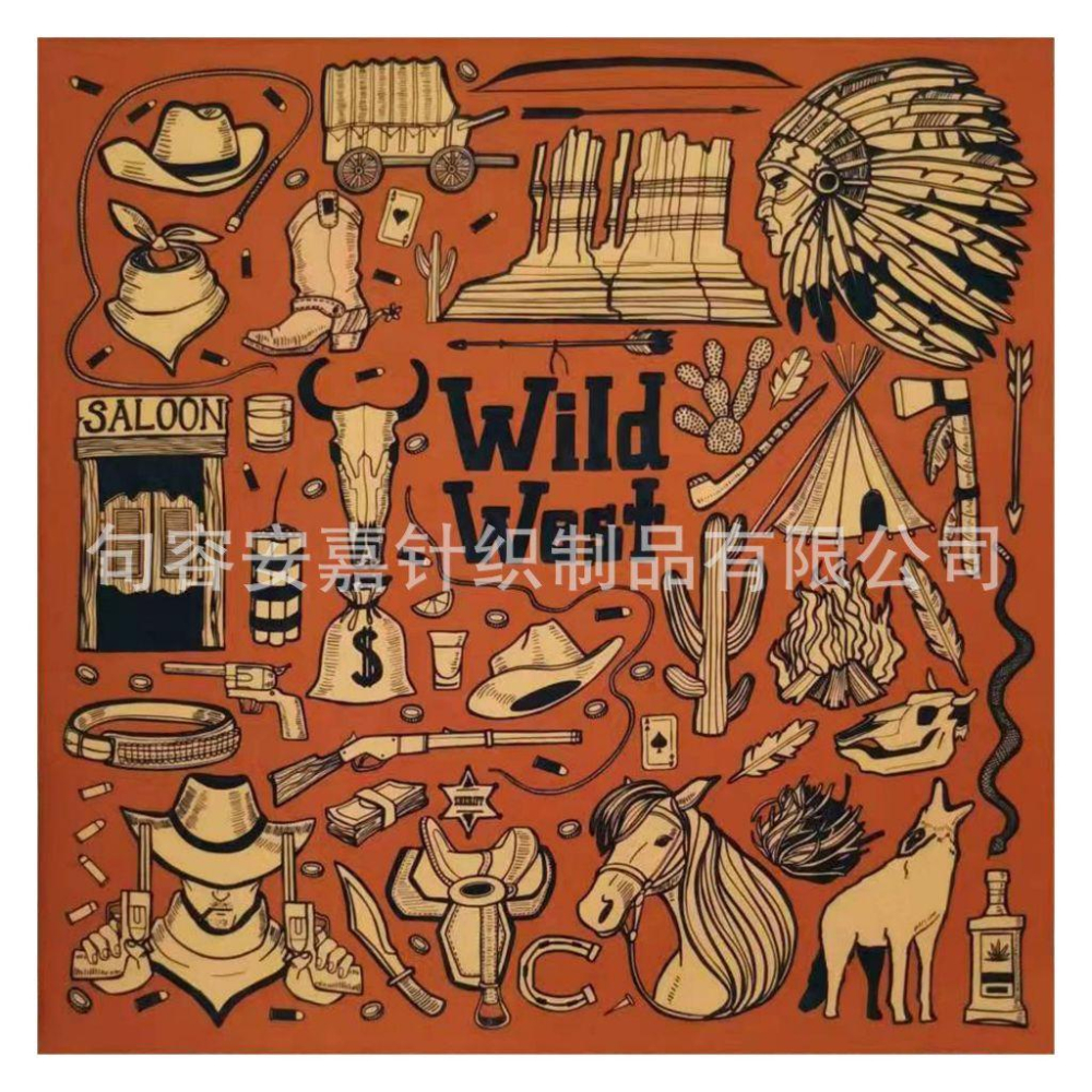 美式復古vintage方巾 純棉 男士圍脖 古著頭巾 嘻哈領巾 面巾 美式重機 騎行方巾 戶外騎行登山嘻哈機車裝飾面巾頭-細節圖8