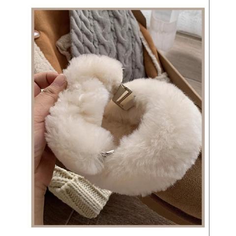 現貨 新款毛毛拖鞋 戶外毛毛鞋 法式毛毛鞋 厚底包頭拖鞋 毛毛半拖鞋女 外穿拖鞋 增高雪地靴 面包棉鞋 拖鞋 毛毛鞋-細節圖2