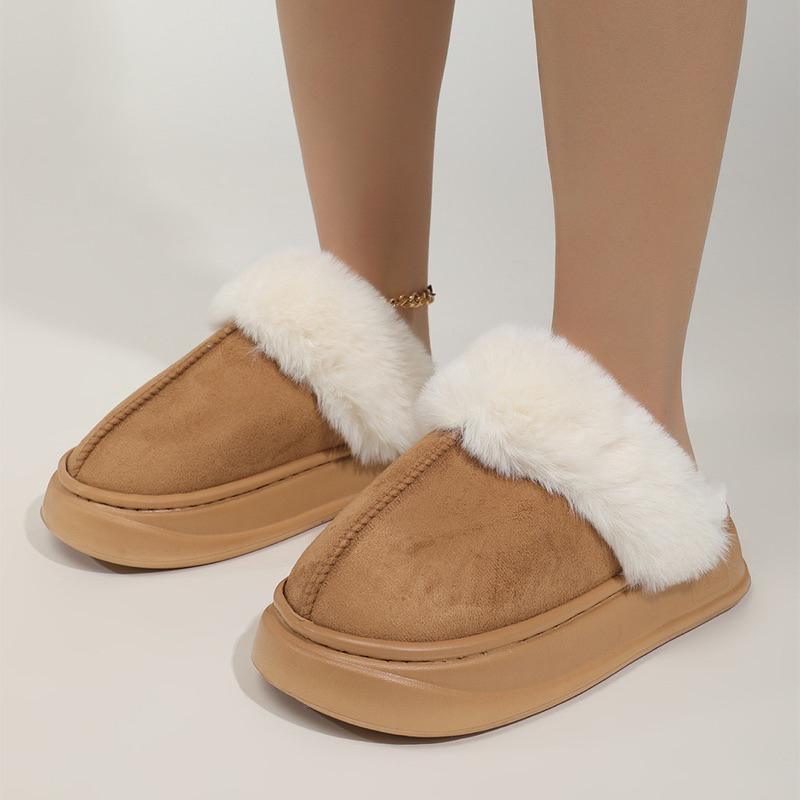 毛毛鞋 毛毛拖鞋 戶外毛毛鞋 毛毛厚底拖鞋女 皮毛一件式外穿 增高包頭鞋 加厚刷毛雪地靴 拖鞋-細節圖8