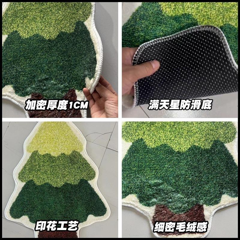 北歐 聖誕樹 仿羊絨 地墊 地毯 浴室吸水 腳踏墊 交換禮物 聖誕節 聖誕樹-細節圖4
