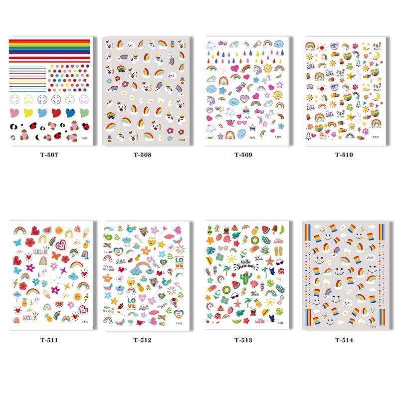 彩虹塗鴉 5D 美甲貼紙 美甲飾品 美甲貼 美甲裝飾 美甲貼片 美甲 指甲貼-細節圖3