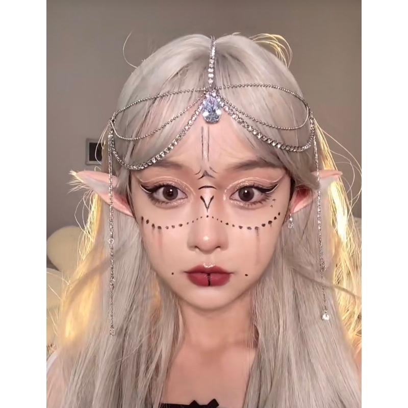 台灣現貨 精靈耳朵 妖精耳朵 cosplay動漫  假耳朵 萬聖節 萬聖節裝扮 角色扮演 長短可選 乳膠材質柔軟舒適-細節圖2