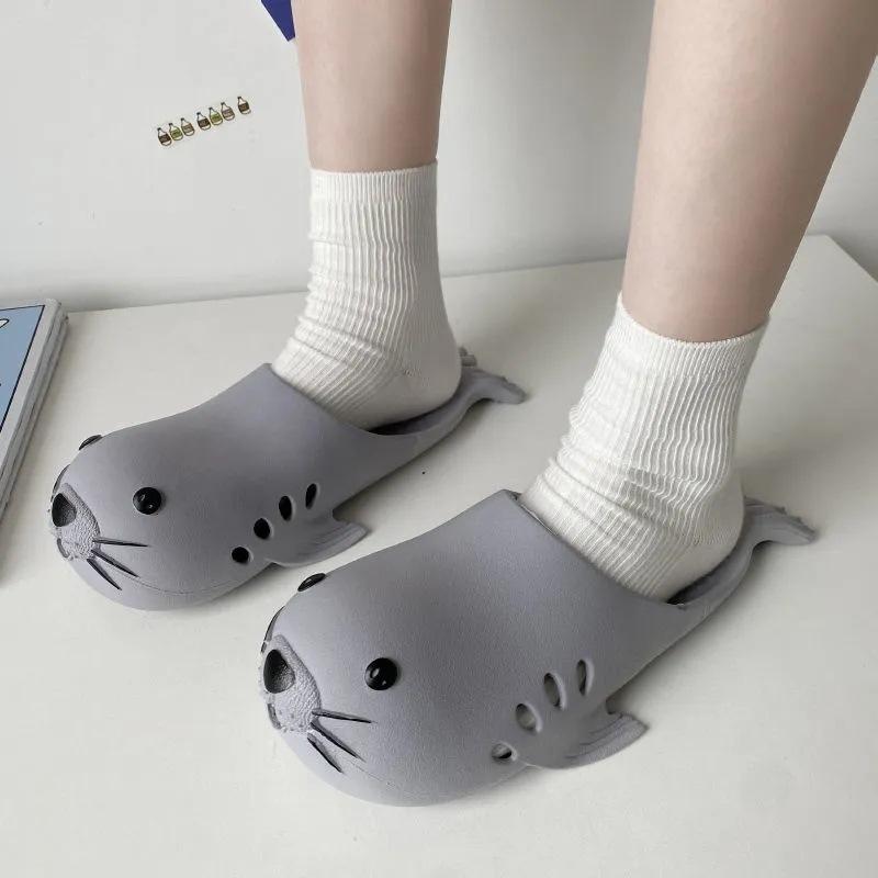 台灣現貨 踩屎感拖鞋 拖鞋 居家拖鞋 鞋子 鞋 麻糬拖鞋 室內拖鞋 海豹 海豹拖鞋 情侶拖 創意拖鞋 惡搞拖鞋 惡搞禮物-細節圖2