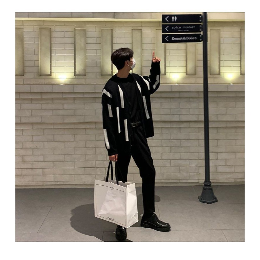 韓版V領針織外套-細節圖3