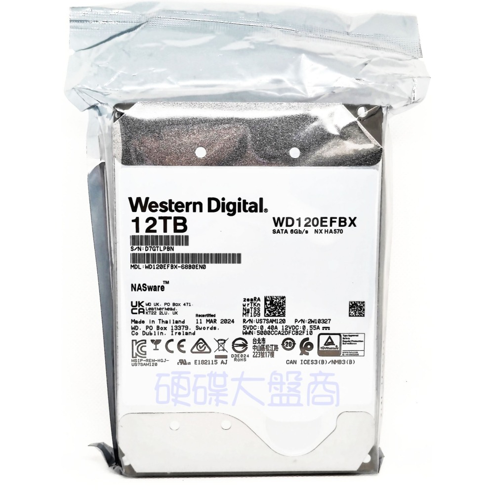 #原廠保固到6月 #RMA備品 WD【紅標】12TB 3.5吋NAS硬碟（WD120EFBX）-細節圖3