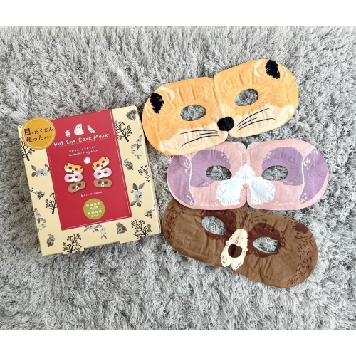 日本HONYARADOH 可愛動物造型 晚安舒適溫熱眼罩 溫感眼罩 熱敷眼罩 舒緩眼罩 貓咪 狐狸 兔子 棕熊 追劇必備