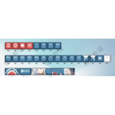 Hololive 噶嗚·古拉鍵帽 古拉COS 鯊魚 鯊鯊 Gawr Gura Gawr Gura鍵帽-細節圖2