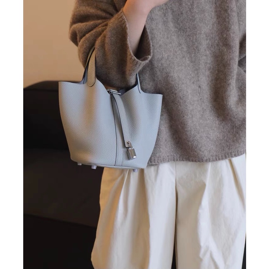 正韓🇰🇷聖杯藍togo牛皮菜籃包-細節圖8