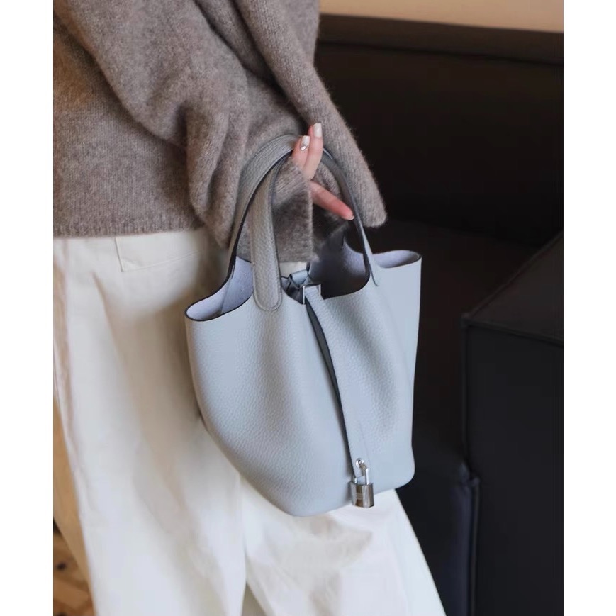 正韓🇰🇷聖杯藍togo牛皮菜籃包-細節圖9