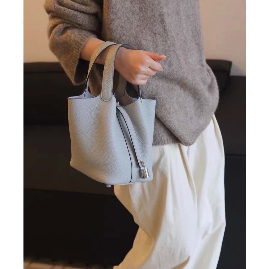 正韓🇰🇷聖杯藍togo牛皮菜籃包-細節圖10