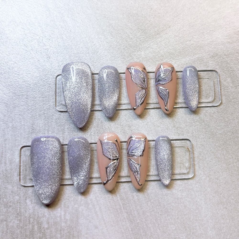 葵の手工穿戴甲🌻爆閃貓眼蝴蝶🦋-細節圖2