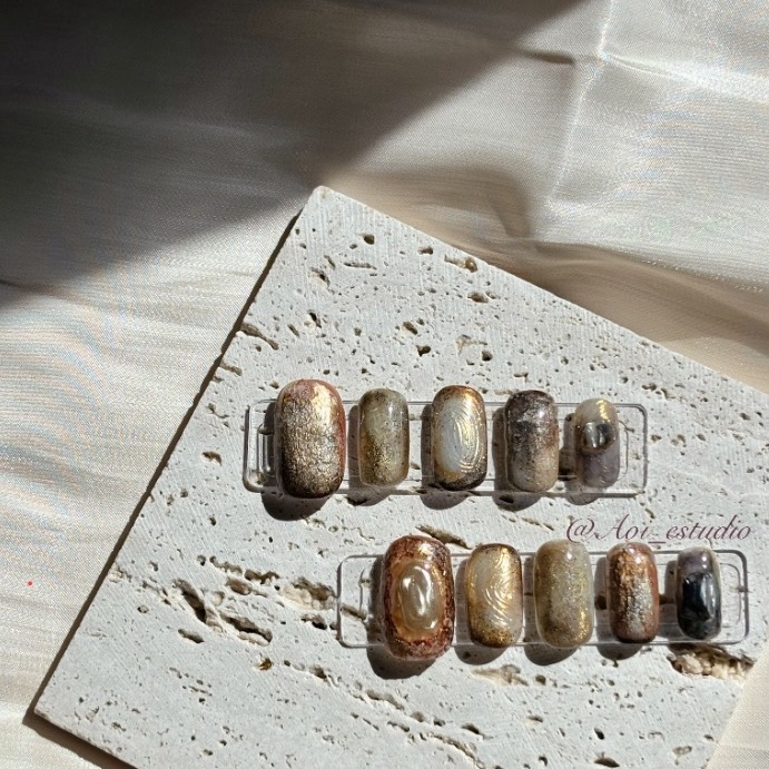 葵の手工穿戴甲🌻廢土風小眾礦物暈染🪨-細節圖2