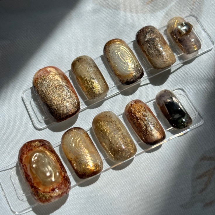 葵の手工穿戴甲🌻廢土風小眾礦物暈染🪨-細節圖3