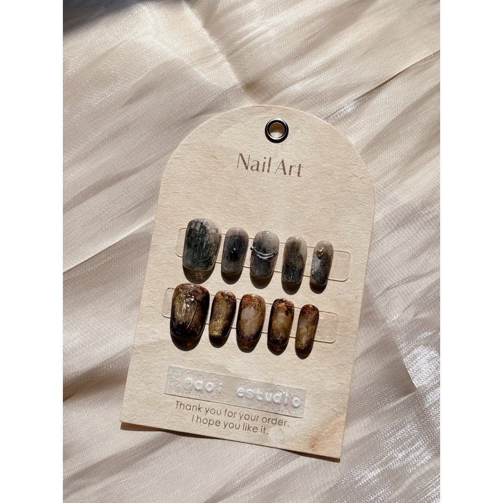 葵の手工穿戴甲🌻AB礦石暈染款. ݁₊᪥⋆. ݁-細節圖2