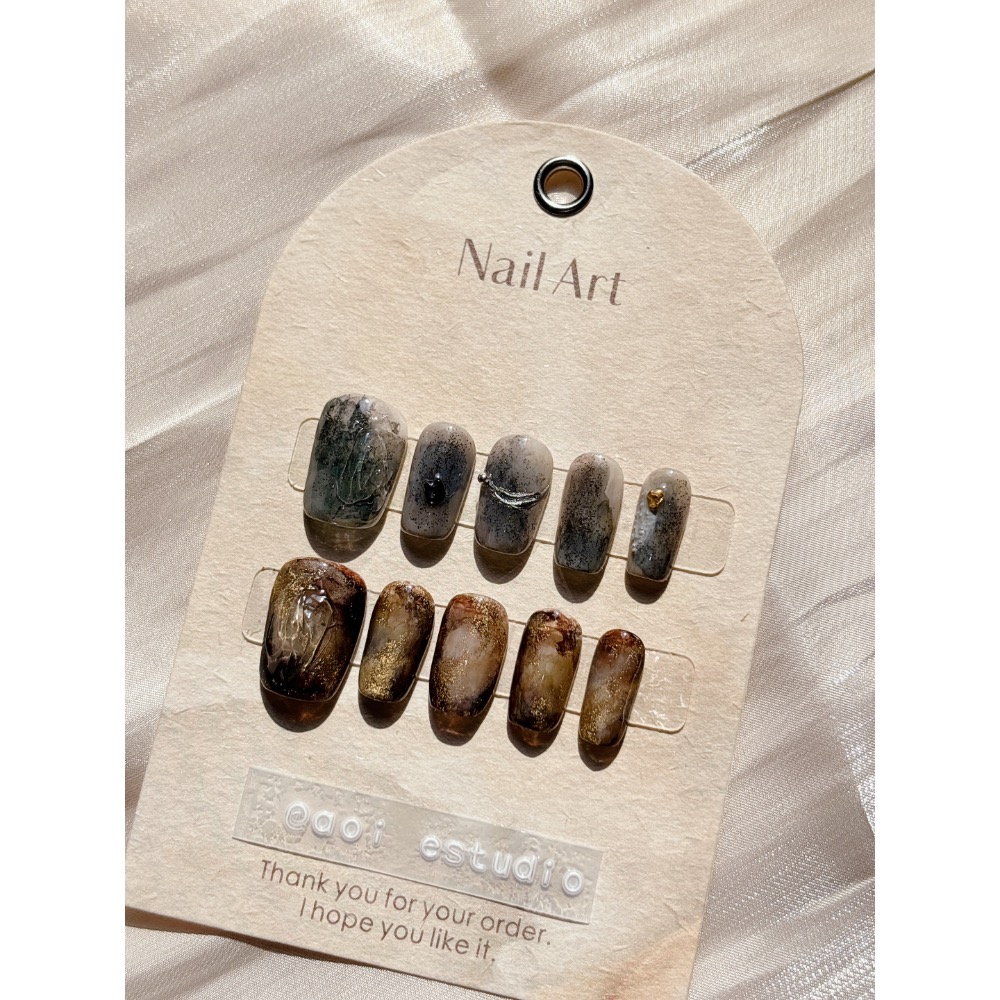 葵の手工穿戴甲🌻AB礦石暈染款. ݁₊᪥⋆. ݁-細節圖3