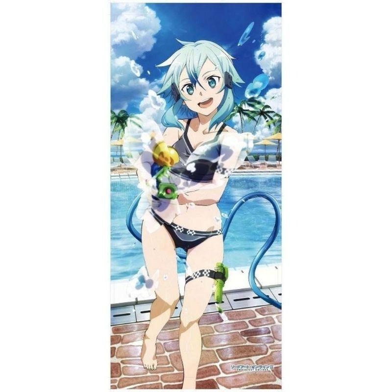 只有附錄缺掛件 日本電撃G’s Festival 附錄限定 刀劍神域  詩乃 比基尼 泳裝 大掛軸-細節圖2