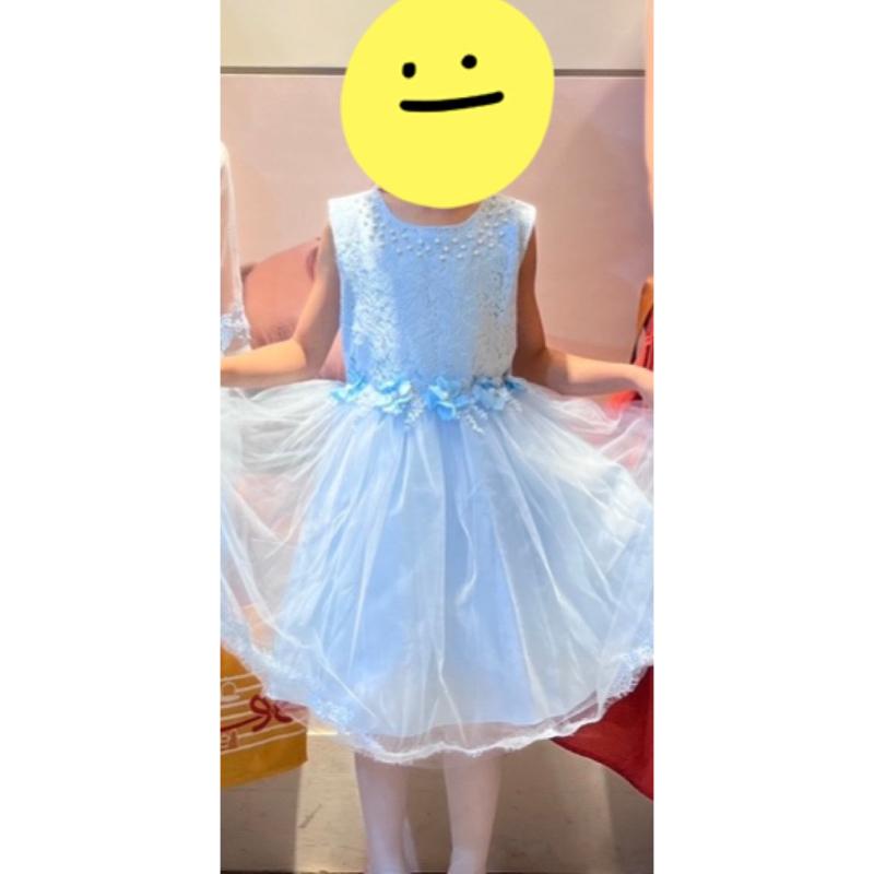 現貨湛藍💓表演、女童小洋裝、拍照禮服女孩洋裝禮服、花童禮服-細節圖2
