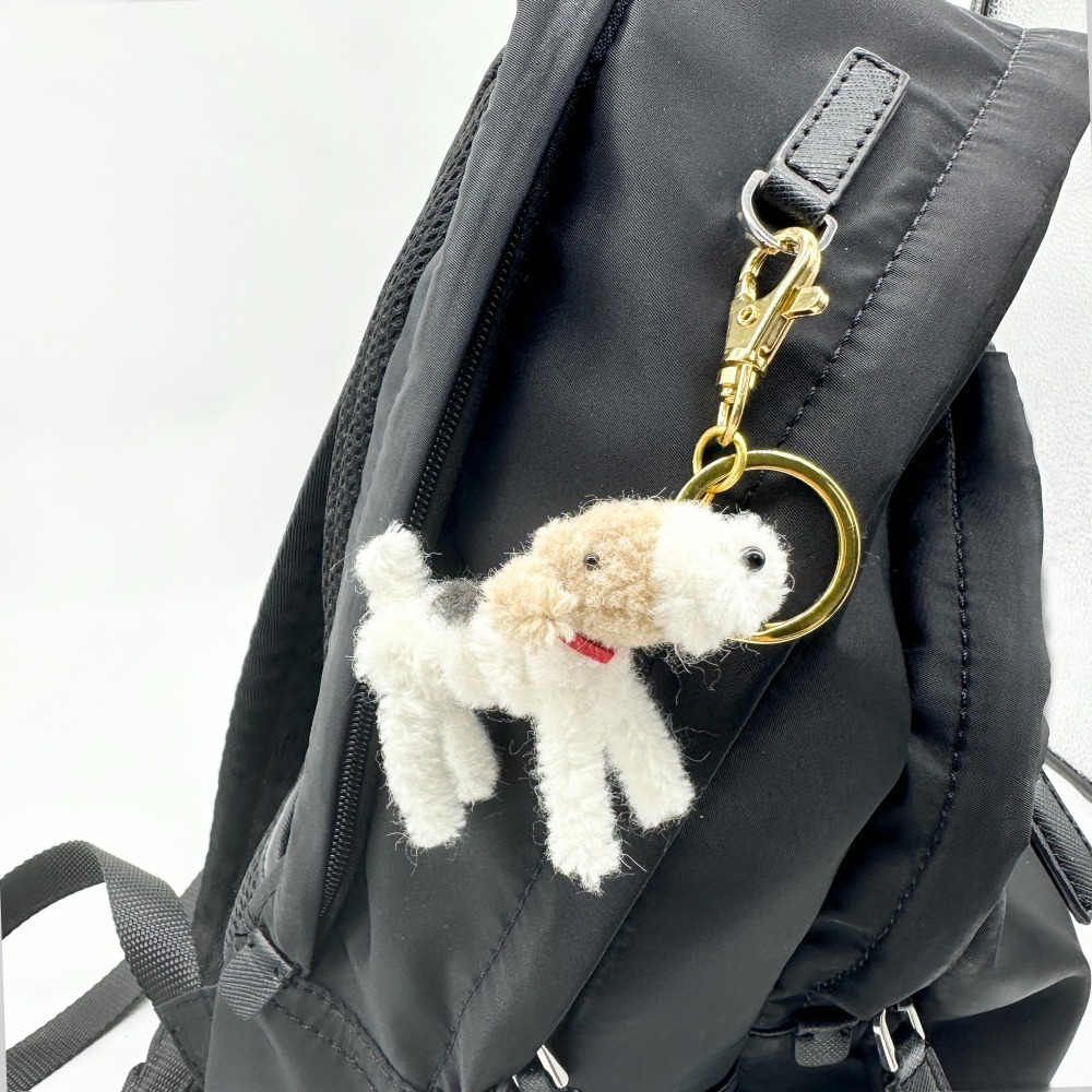 Wirefoxterrier 剛毛獵狐梗 手工扭扭羊毛梗 小吊飾鑰匙圈-細節圖2