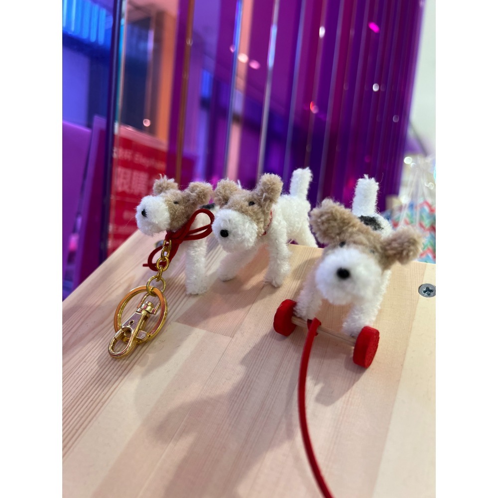 Wirefoxterrier 剛毛獵狐梗 手工扭扭羊毛梗 小吊飾鑰匙圈-細節圖3