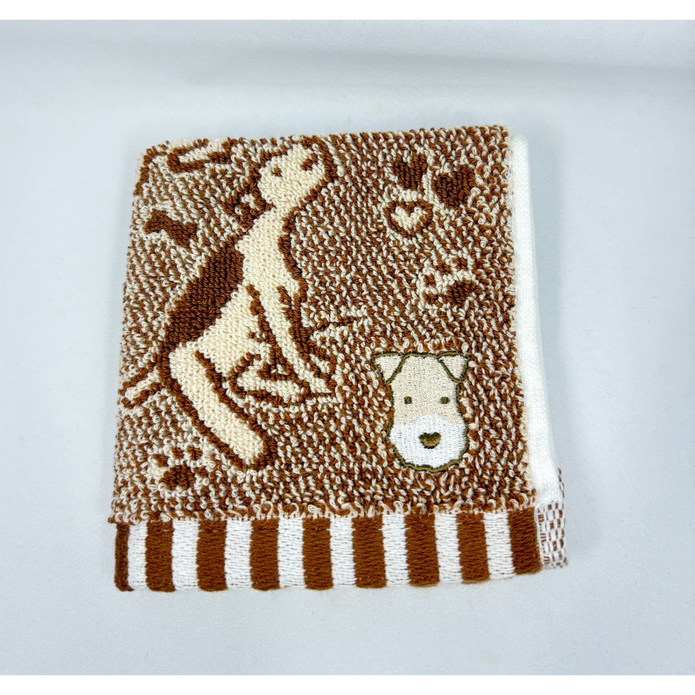 Wirefoxterrier剛毛獵狐梗 提花小方巾(22*22cm)-細節圖2