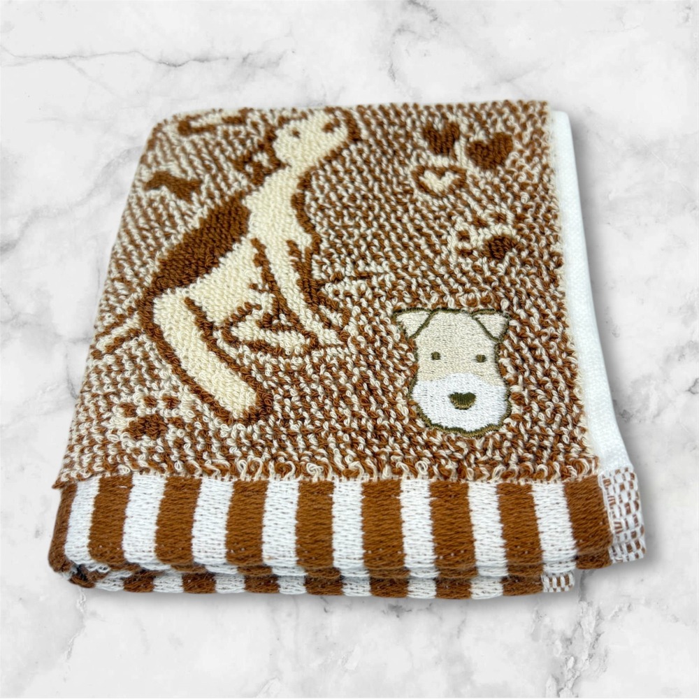 Wirefoxterrier剛毛獵狐梗 提花小方巾(22*22cm)-細節圖3