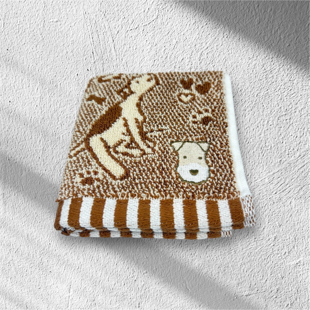 Wirefoxterrier剛毛獵狐梗 提花小方巾(22*22cm)-細節圖4