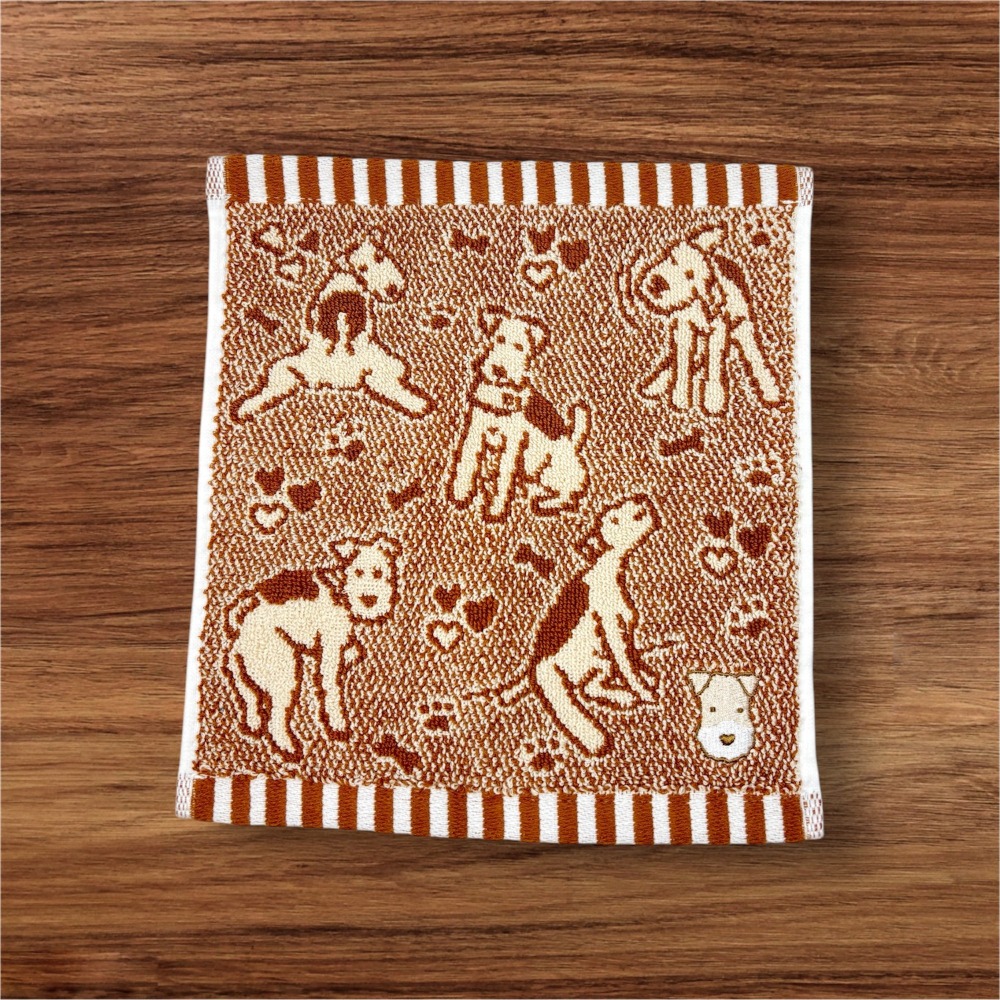 Wirefoxterrier剛毛獵狐梗 提花小方巾(22*22cm)-細節圖5