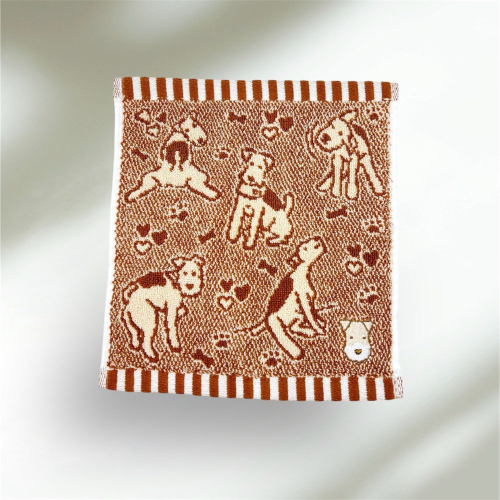 Wirefoxterrier剛毛獵狐梗 提花小方巾(22*22cm)-細節圖6