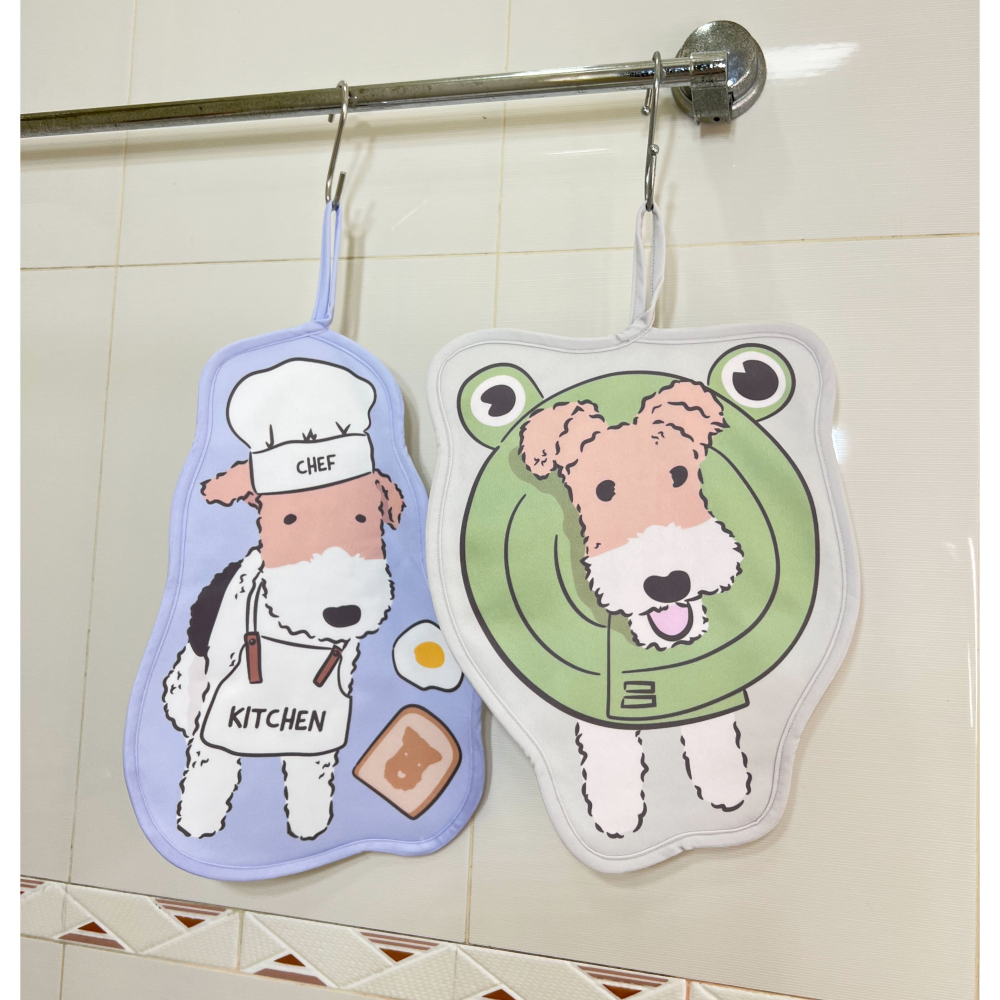 Wirefoxterrier 剛毛獵狐梗 造型擦手巾-細節圖3