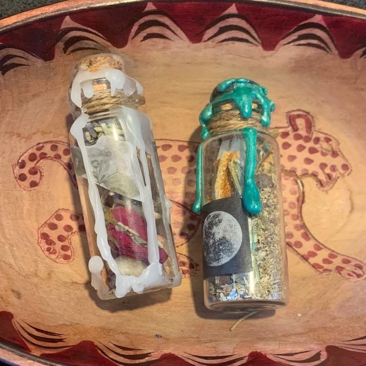 ￡夜鶯與玫瑰￡魔法商店 魔法巫瓶DIY材料包或女巫代製/巫術瓶/魔法瓶/許願瓶/愛情/事業/招財/平安/學業/招桃花-細節圖2