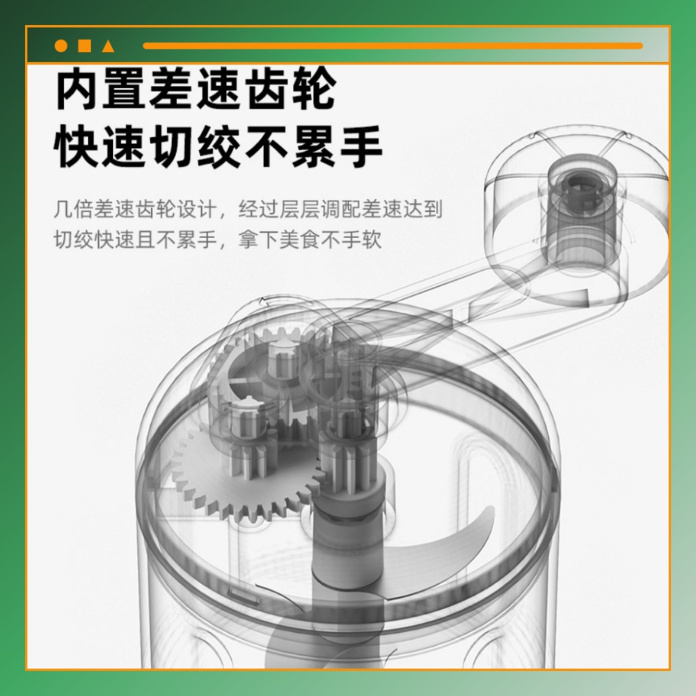 【巔品購物】三段變速拉蒜器 迷你拉蒜器 100ml/250ml 三刀片拉蒜 料理工具 手搖切菜機-細節圖2