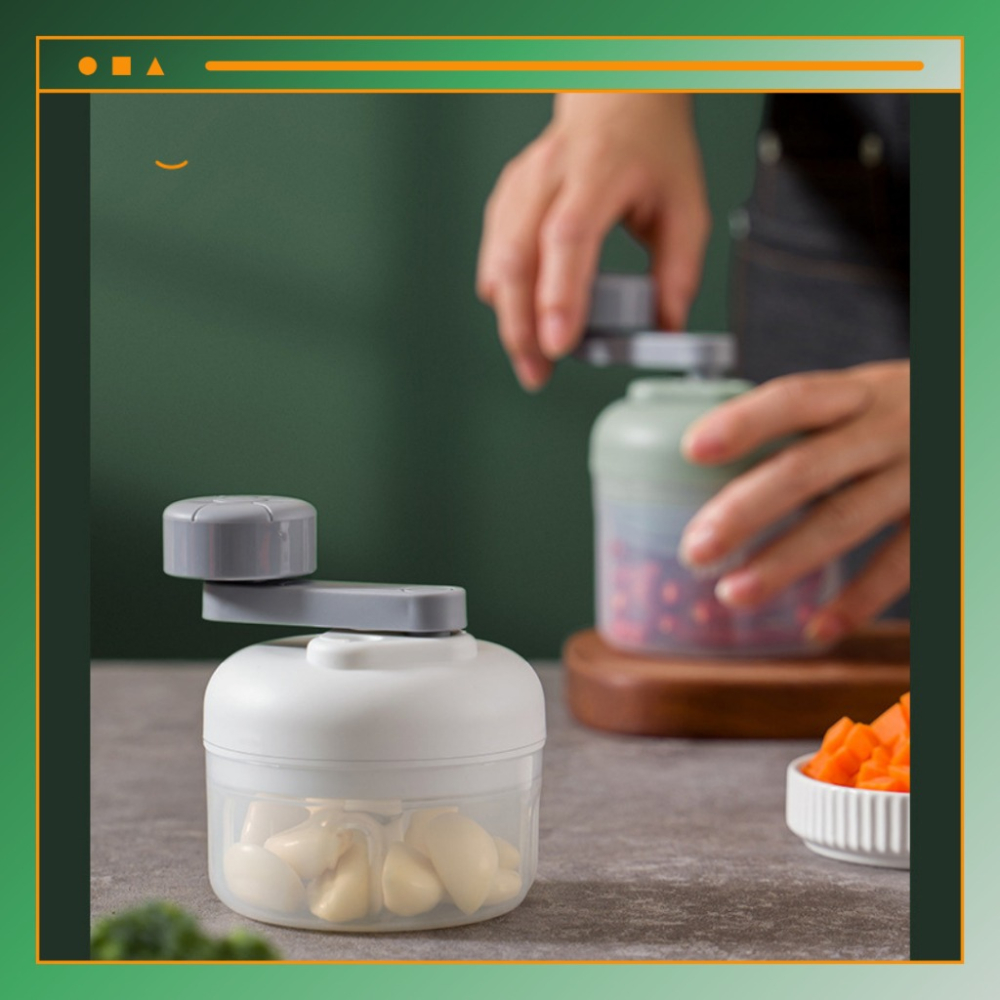 【巔品購物】三段變速拉蒜器 迷你拉蒜器 100ml/250ml 三刀片拉蒜 料理工具 手搖切菜機-細節圖5