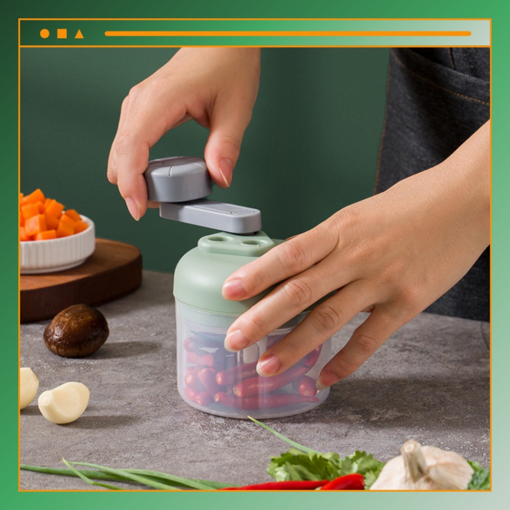 【巔品購物】三段變速拉蒜器 迷你拉蒜器 100ml/250ml 三刀片拉蒜 料理工具 手搖切菜機-細節圖6