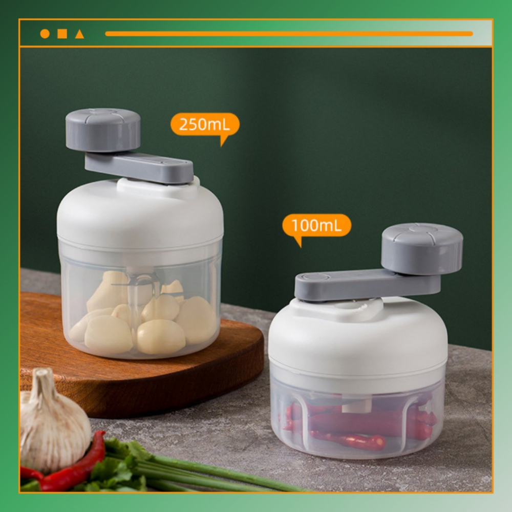 【巔品購物】三段變速拉蒜器 迷你拉蒜器 100ml/250ml 三刀片拉蒜 料理工具 手搖切菜機-細節圖7