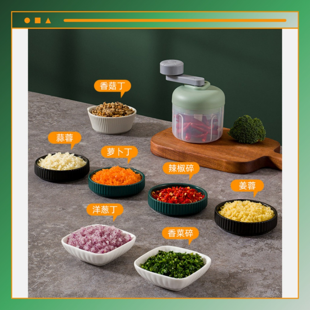 【巔品購物】三段變速拉蒜器 迷你拉蒜器 100ml/250ml 三刀片拉蒜 料理工具 手搖切菜機-細節圖9