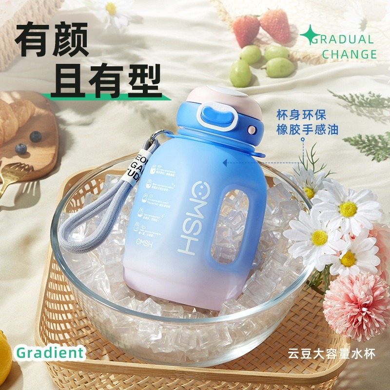 【巔品購物】【伸縮吸管】Tritan大容量水壺 1500ml 運動水壺 伊士曼tritan 噸噸桶 吨吨桶 磨砂 漸變-細節圖3