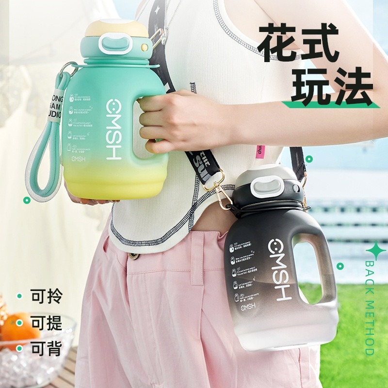 【巔品購物】【伸縮吸管】Tritan大容量水壺 1500ml 運動水壺 伊士曼tritan 噸噸桶 吨吨桶 磨砂 漸變-細節圖4