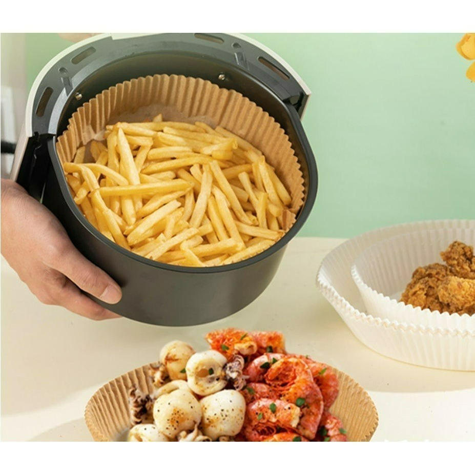 【巔品購物】 50入氣炸鍋專用紙 氣炸鍋調理紙 空氣炸鍋專用底紙 氣炸鍋吸油紙 氣炸鍋烘焙紙 烘焙油紙 紙盤 防油紙-細節圖3