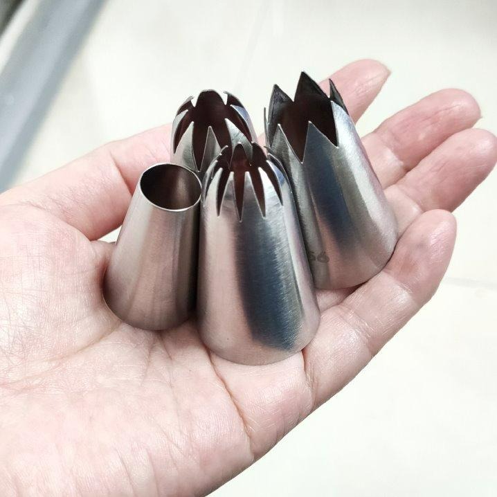 【巔品】 5件套加大/大號裱花嘴 304不鏽鋼花嘴 奶油裱花嘴 曲奇花嘴-細節圖3