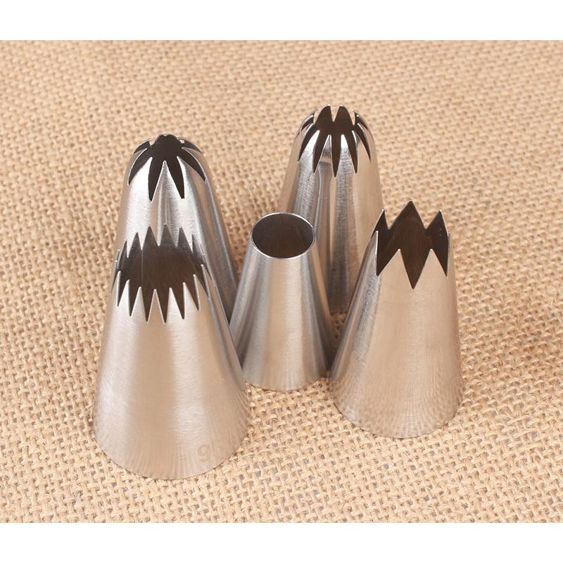 【巔品】 5件套加大/大號裱花嘴 304不鏽鋼花嘴 奶油裱花嘴 曲奇花嘴-細節圖4