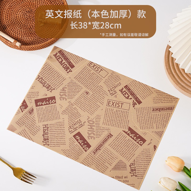 【巔品購物】 100入油紙 三明治包裝紙 點心油紙 餅乾油紙 包裝紙 淋膜紙-規格圖9