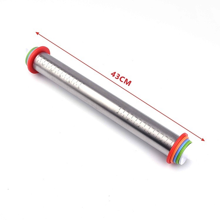 【巔品購物】 可調厚度桿麵棍 桿麵杖 不鏽鋼桿麵棍 可調桿麵棍 可調撖麵杖 可調節厚度桿麵棍-細節圖3