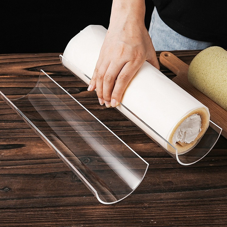 【巔品購物】 蛋糕卷冷藏固定器 蛋糕捲定型器 亞克力 U型蛋糕卷固定器 透明胖胖卷固定器 半圆加厚定型器 瑞士捲定型器-細節圖2