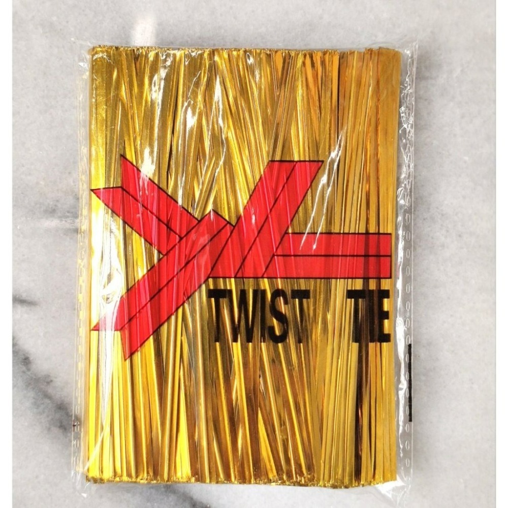 【巔品購物】10公分金線魔帶 金色魔術帶 紮線帶 束口紮帶 麵包吐司袋束口紮絲 鐵紮絲 束帶(約800支)-細節圖3