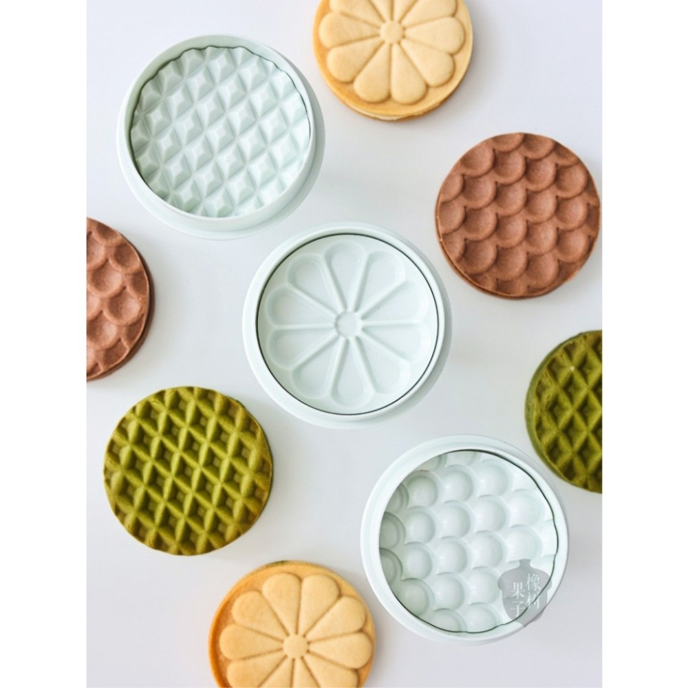 【巔品購物】INS風田園餅乾模 北歐幾何餅乾模 懷舊波紋牛奶餅乾模 立體印章餅乾模具 可愛小熊餅乾模三件套-細節圖2