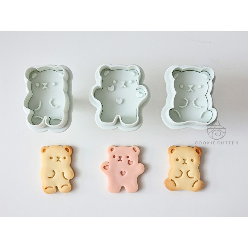 【巔品購物】INS風田園餅乾模 北歐幾何餅乾模 懷舊波紋牛奶餅乾模 立體印章餅乾模具 可愛小熊餅乾模三件套-細節圖5